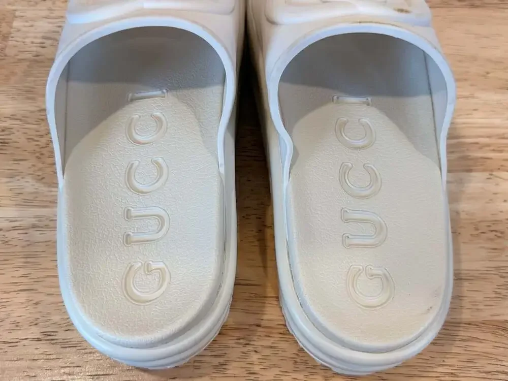 Gucci Interlocking G Platform Rubber Slide Sandals Size 7.5-8